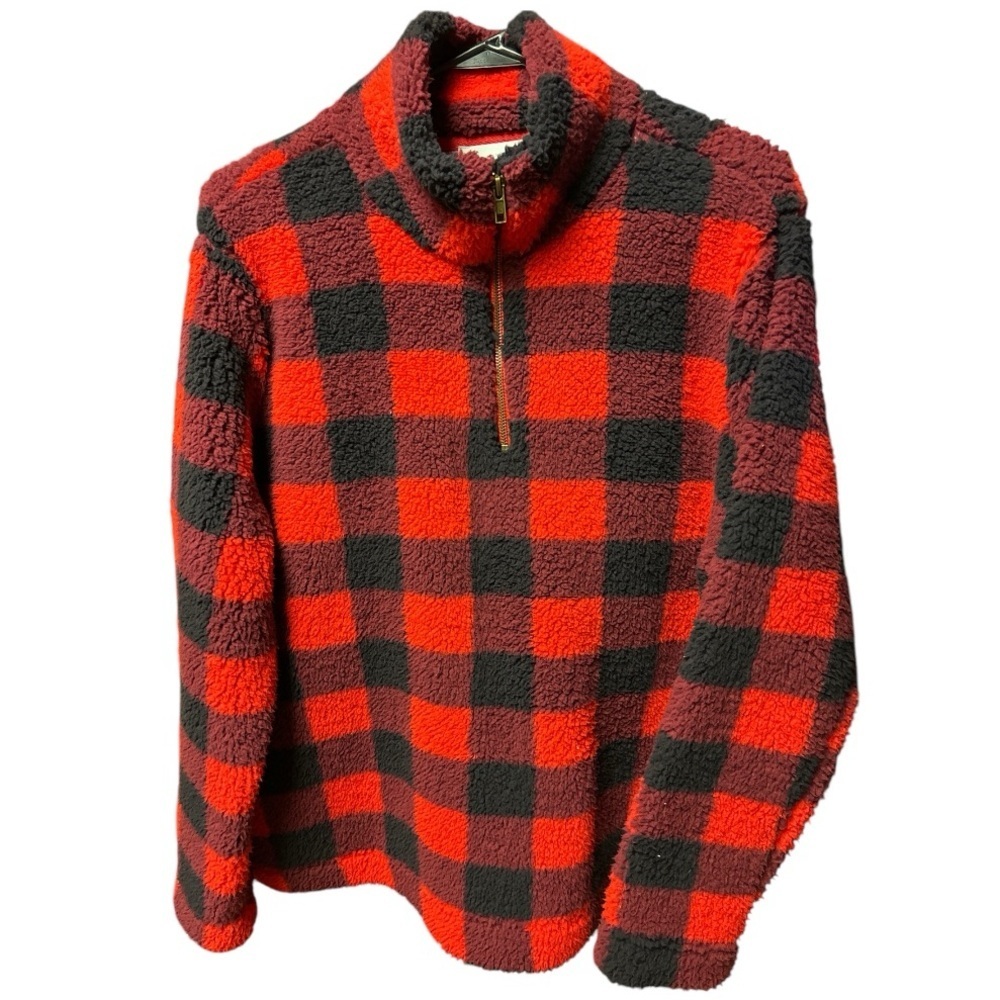 LADIES WRANGLER SHERPA BUFFALO CHECK 1/4 ZIP PULLOVER